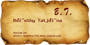 Básthy Tatjána névjegykártya